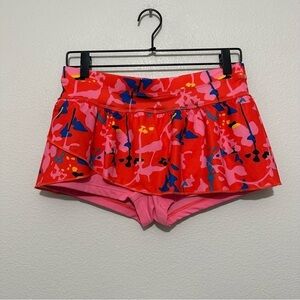 Rei girl’s rash guard skirted swim shorts multicolor red pink blue size L 14-16